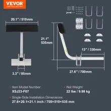 VEVOR Marine Trailer Assistant, 27.6” Flexibly Adjustable Bunk Guide-Ons, Pair of Durable Steel Support Poles, Robust Roller Guide, Suitable for Ski Boats, Fishing Boats, or Sailboats 20