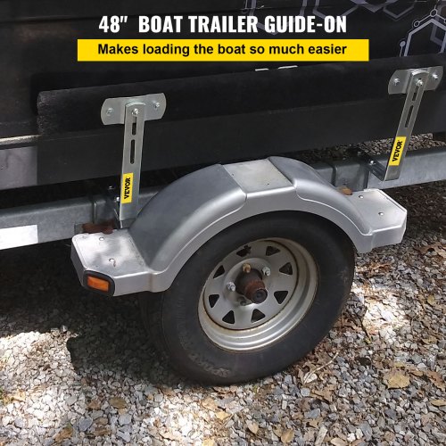 VEVOR Boat Trailer Guide-ons, 48", 2PCS Rustproof Steel Trailer Guide ons, Trailer Guides with Carpet-Padded Boards, Mounting Parts Included, for Ski Boat, Fishing Boat or Sailboat Trailer
