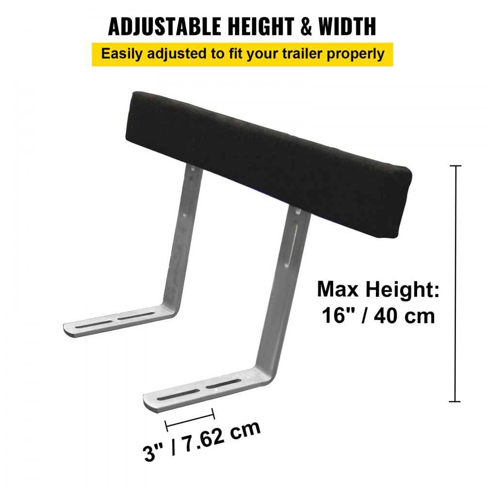 VEVOR Boat Trailer Guide-ons, 48", 2 PCS Rustproof Steel Trailer Guide ons, Trailer Guides with Carpet-Padded Boards, Mounting Parts Included, for Ski Boat, Fishing Boat or Sailboat Trailer