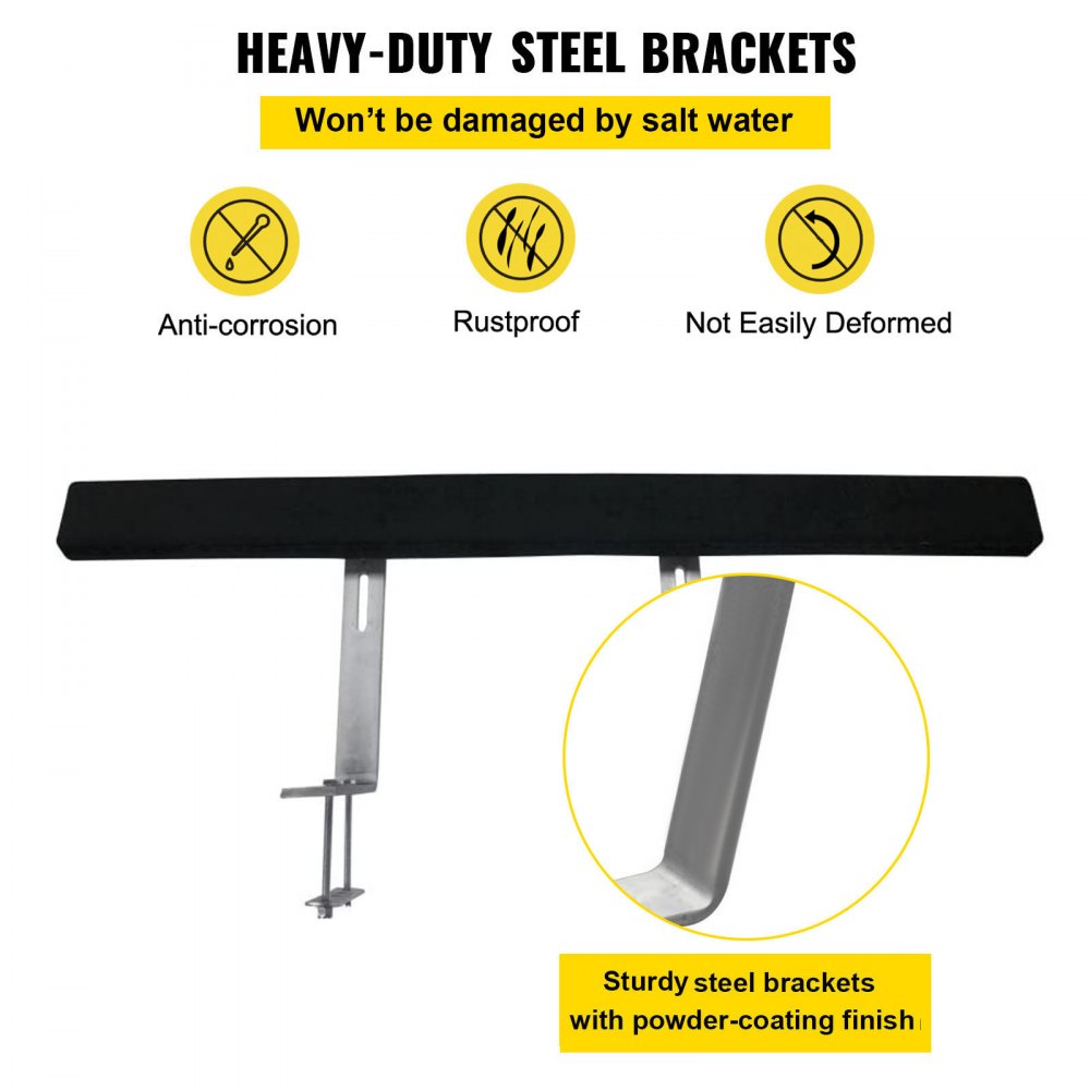 VEVOR Boat Trailer Guide-ons, 48", 2 PCS Rustproof Steel Trailer Guide ons, Trailer Guides with Carpet-Padded Boards, Mounting Parts Included, for Ski Boat, Fishing Boat or Sailboat Trailer