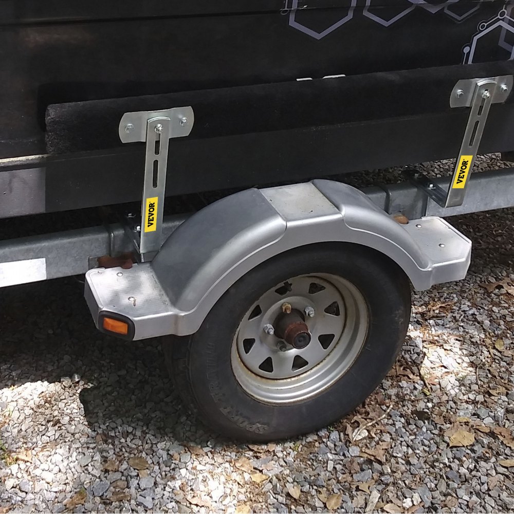 VEVOR Boat Trailer Guide-ons, 48", 2 PCS Rustproof Steel Trailer Guide ons, Trailer Guides with Carpet-Padded Boards, Mounting Parts Included, for Ski Boat, Fishing Boat or Sailboat Trailer