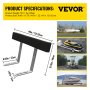 VEVOR boat trailer guide-ons: dimensions detailed, product weight, and varied boat applications showcased.