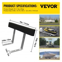 VEVOR Boat Trailer Guide-ons, 1219 mm, 2 PCS Rustproof Steel Trailer Guide ons, Trailer Guides with Carpet-Padded Boards, Mounting Parts Included, for Ski Boat, Fishing Boat or Sailboat Trailer