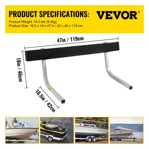 VEVOR Boat Trailer Guide-ons, 2PCS Rustproof Steel Trailer Guide ons, Trailer Guides with Carpet-Padded Boards, Mounting Parts Included, for Ski Boat, Fishing Boat or Sailboat Trailer