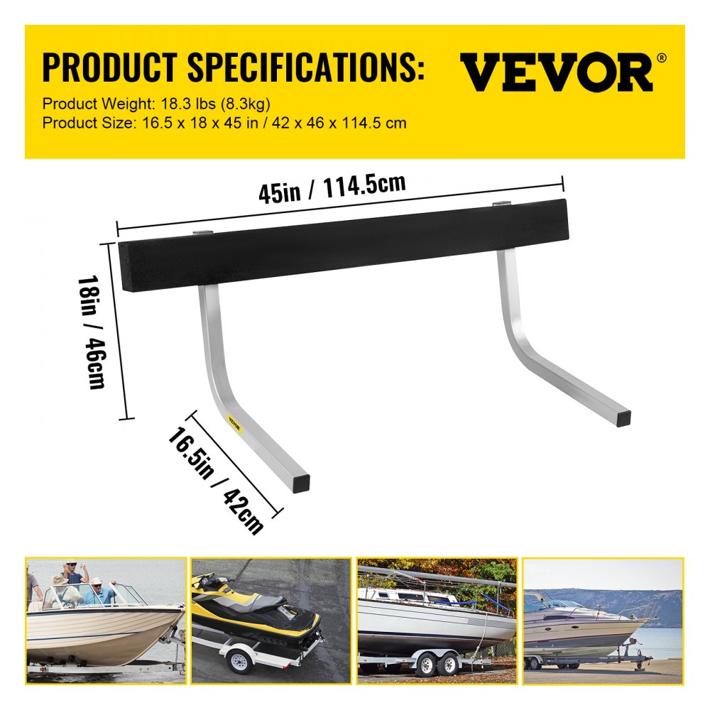 VEVOR Boat Trailer Guide-ons, 2 PCS Rustproof Steel Trailer Guide ons, Trailer Guides with Carpet-Padded Boards, Mounting Parts Included, for Ski Boat, Fishing Boat or Sailboat Trailer