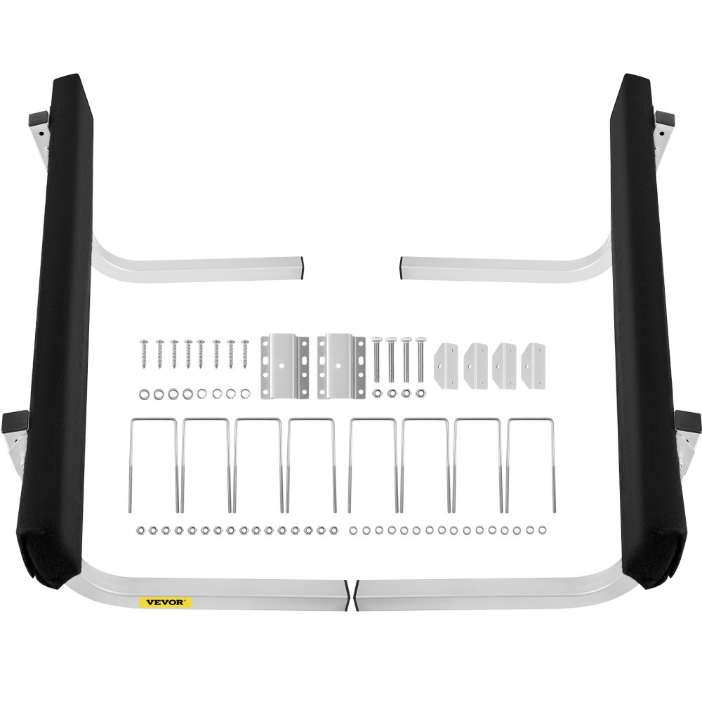 VEVOR Boat Trailer Guide-ons, 2 PCS Rustproof Steel Trailer Guide ons, Trailer Guides with Carpet-Padded Boards, Mounting Parts Included, for Ski Boat, Fishing Boat or Sailboat Trailer