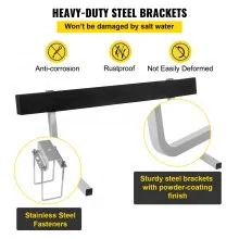 VEVOR Boat Trailer Guide-ons, 2PCS Rustproof Steel Trailer Guide ons, Trailer Guides with Carpet-Padded Boards, Mounting Parts Included, for Ski Boat, Fishing Boat or Sailboat Trailer