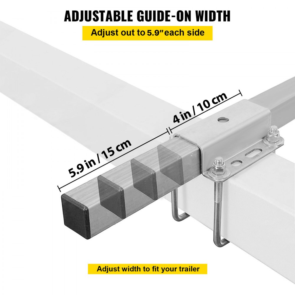 VEVOR Boat Trailer Guide on, 20", One Pair Trailer Pontoon Bunk Board Guide-ons, Steel Trailer Guides, Complete Mounting Accessories Included, for Ski Boat, Fishing Boat or Sailboat Trailer