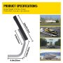 VEVOR boat trailer guide product specs: 22.93 lbs, 11.8x24 in, fits various boat styles and sizes.