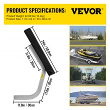 VEVOR Boat Trailer Guide on, 24\", One Pair Trailer Pontoon Bunk Board Guide-ons, Steel Trailer Guides, Complete Mounting Accessories Included, for Ski Boat, Fishing Boat or Sailboat Trailer