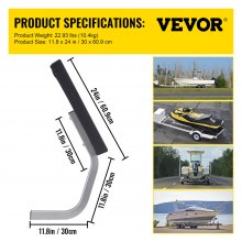 VEVOR Boat Trailer Guide on, 24\", One Pair Trailer Pontoon Bunk Board guide-ons, stål trailer guider, komplet monteringstilbehør inkluderet, til skibåd, fiskerbåd eller sejlbådstrailer