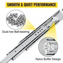 VEVOR Heavy Duty Drawer Slides 22" Length, Locking Drawer Slides 500lbs Load Capacity Full Extension Drawer Slide 1 Pair Side Mount Ball Bearing Drawer Glides Cabinet Industrial Shelf