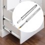 drawer set with VEVOR heavy duty drawer slides in white cabinets on wood floor.