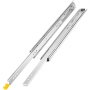 VEVOR heavy duty drawer slides in silver with a yellow safety lock.