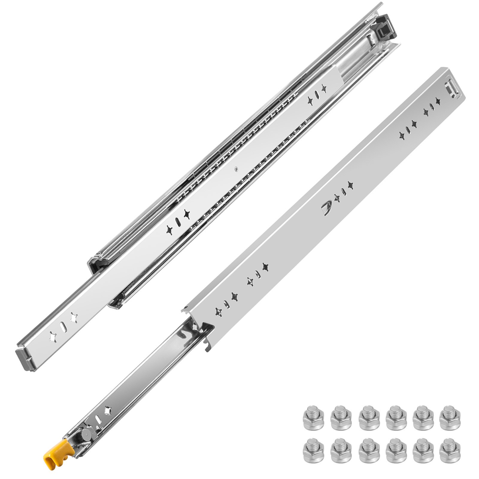 VEVOR heavy duty drawer slides with mounting screws.