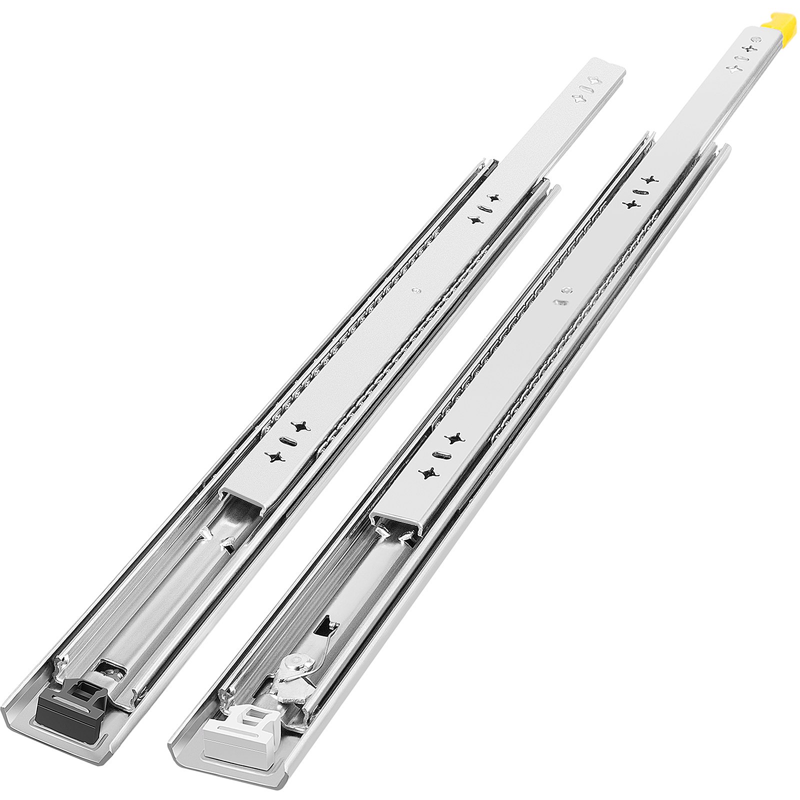 VEVOR heavy duty drawer slides shown in chrome finish.