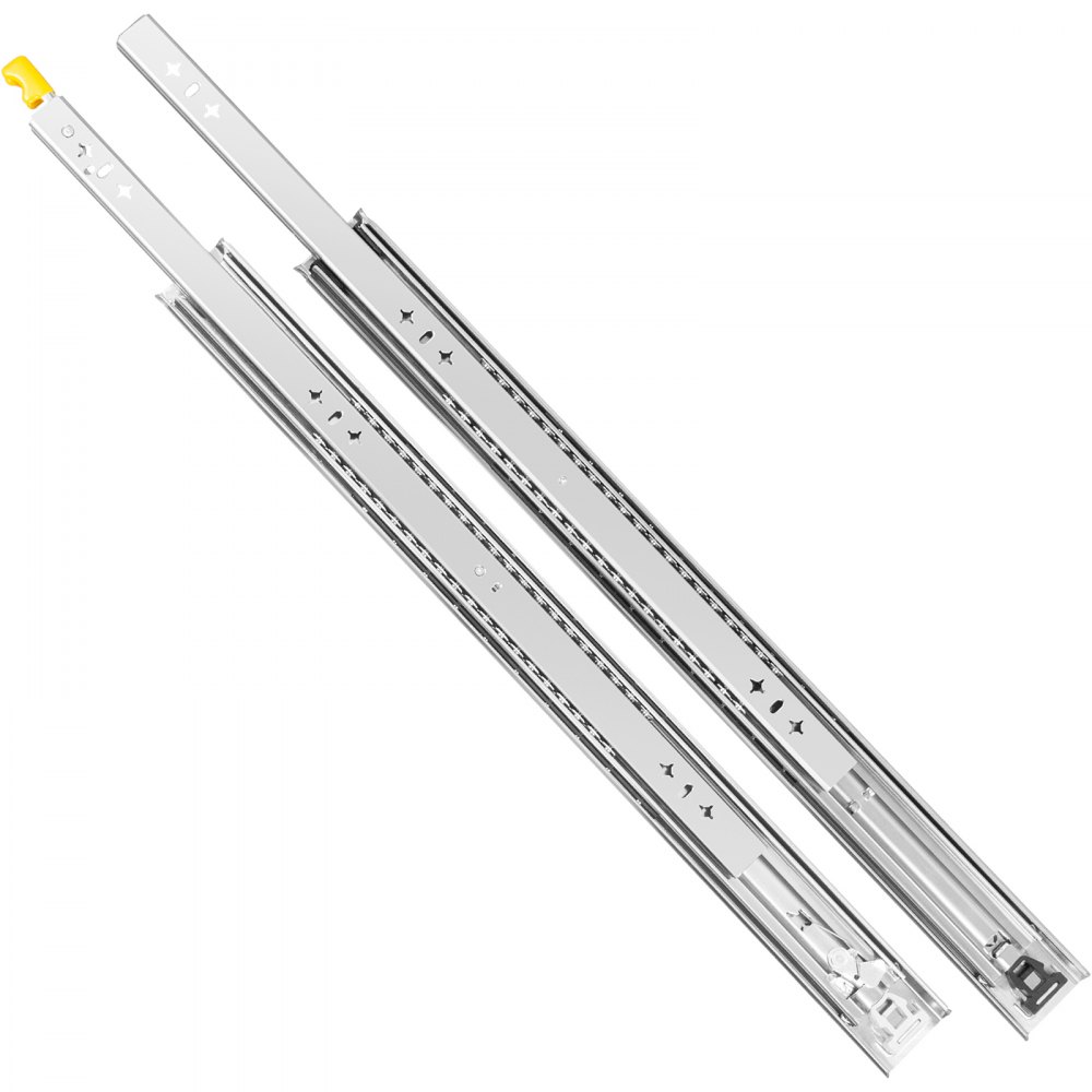 VEVOR Heavy Duty Drawer Slides 2PCS Drawer Slides 28" Locking Drawer Slides 250LBS Capacity Heavy Duty Slides Three Section Full Extension Drawer Slide Cold-Rolled Steel Industrial Drawer Slides