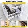 VEVOR heavy duty drawer slides in a kitchen, maximizing drawer space.