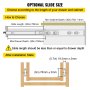instructions on choosing slide size for VEVOR heavy duty drawer slides, including installation.