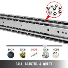 VEVOR Heavy Duty Drawer Slides 28" Length, Locking Drawer Slides 500lbs Load Capacity Long Full Extension Drawer Slide 1 Pair Side Mount Ball Bearing Drawer Glides Push to Open Drawer Runners Rail
