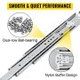 VEVOR Heavy Duty Drawer Slides 40" Length, Locking Drawer Slides 500lbs Load Capacity Long Full Extension Drawer Slide 1 Pair Side Mount Ball Bearing Drawer Glides Push to Open Drawer Runners Rail