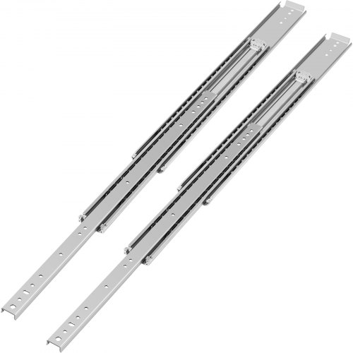 VEVOR Drawer Slides, 1 Pair 28 Inch Soft Close Drawer Slides, Ball Bearing Side Mount Drawer Hardware Slides, 500 LBS Load Capacity 3-Section Full Extension Drawer Slides for Smooth Slide, Less Noise