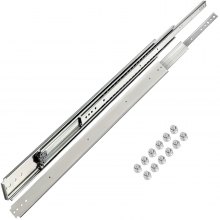 VEVOR Drawer Slides, 1 Pair 48 Inch Soft Close Drawer Slides, Ball Bearing Side Mount Drawer Hardware Slides, 500 LBS Load Capacity 3-Section Full Extension Drawer Slides for Smooth Slide, Less Noise