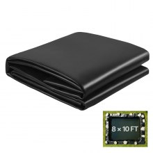 VEVOR 8 x 10 ft Pond Liner, 45 Mil Thickness, EPDM Rubber Material Fish Pond Liner for Outdoor Ponds, Easy to Cut, Durable & Leakproof, for Water Garden, Waterfall, Fishpond, Koi, Fountains, Black