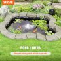 VEVOR Pond Liner, 15 x 20 ft 45 Mil paksuus, taipuisa EPDM-materiaalista lampi, helposti leikattava aluskate kala- tai koilammikoita varten, vesiominaisuudet, vesiputouspohja, suihkulähteet, vesipuutarhat, musta