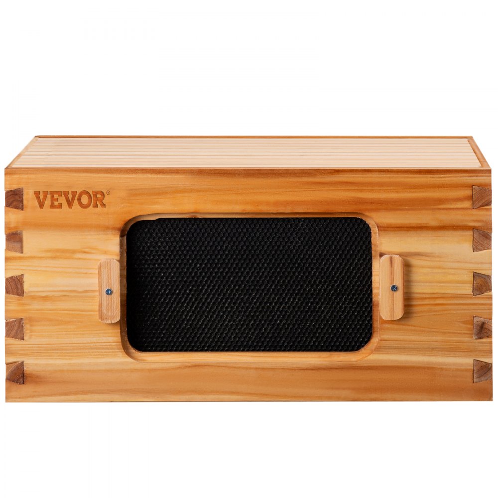 VEVOR Beehive Box Kit Bee Honey Hive 10 Frames 1 Deep Beeswax Natural Fir Wood