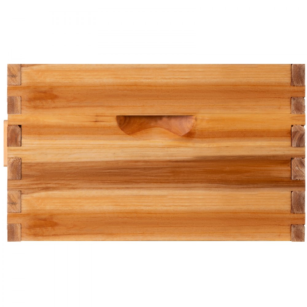 VEVOR Beehive Box Kit Bee Honey Hive 10 Frames 1 Deep Beeswax Natural Fir Wood