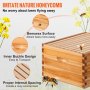 VEVOR Beehive Box Kit Bee Honey Hive 10 Frames 1 Deep Beeswax Natural Fir Wood