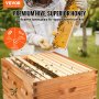 VEVOR Beehive Box Kit Bee Honey Hive 40 Frames 2 Deep 2 Medium Natural Fir Wood