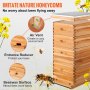 VEVOR Beehive Box Kit Bee Honey Hive 40 Marcos 2 Profundo 2 Medio Madera Abeto Natural