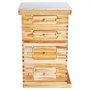 VEVOR Bee Hive 40 Frame Bee Hives Starter Kit, Beeswax Coated Fir Wood, 2 Deep + 2 Medium Bee Boxes Langstroth Beehive Kit, Transparent Acrylic Windows with Foundations for Beginners Pro Beekeepers
