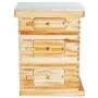 VEVOR Bee Hive 30 Frame Bee Hives Starter Kit, Beeswax Coated Fir Wood, 2 Deep + 1 Medium Bee Boxes Langstroth Beehive Kit, Transparent Acrylic Windows with Foundations for Beginners Pro Beekeepers