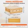 VEVOR Bee Hive Medium Box Starter Kit, 100% Beeswax Coated Natural Cedar Wood, Langstroth Beehive Kit with 10 Frames and Foundations, Transparent Acrylic Bee Windows for Beginners and Pro Beekeepers