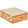 VEVOR beehive kit with natural wood finish and removable slatted top for easy beekeeping management.