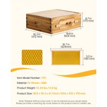VEVOR Bee Hive Medium Box Starter Kit, 100% Beeswax Coated Natural Cedar Wood, Langstroth Beehive Kit with 10 Frames and Foundations, Transparent Acrylic Bee Windows for Beginners and Pro Beekeepers