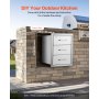 VEVOR Outdoor Kitchen Drawers 16\" W x 21.5\" H x 18\" D, Flush Mount Triple Access BBQ Drawers with Stainless Steel Handle, BBQ Island Drawers for Outdoor Kitchens or BBQ Island Patio Grill Station