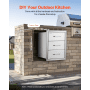 VEVOR Outdoor Kitchen Drawers, Flush Mount Triple Access BBQ Drawers with Stainless Steel Handle, BBQ Island Drawers for Outdoor Kitchens or BBQ Island Patio Grill Station