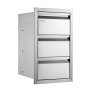 VEVOR 201 Stainless Steel Triple Access Drawer Outdoor Kitchen BBQ Island 48.3 cm x 66 cm
