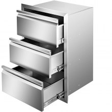 VEVOR 201 Stainless Steel Triple Access Drawer Outdoor Kitchen BBQ Island 48.3 cm x 66 cm