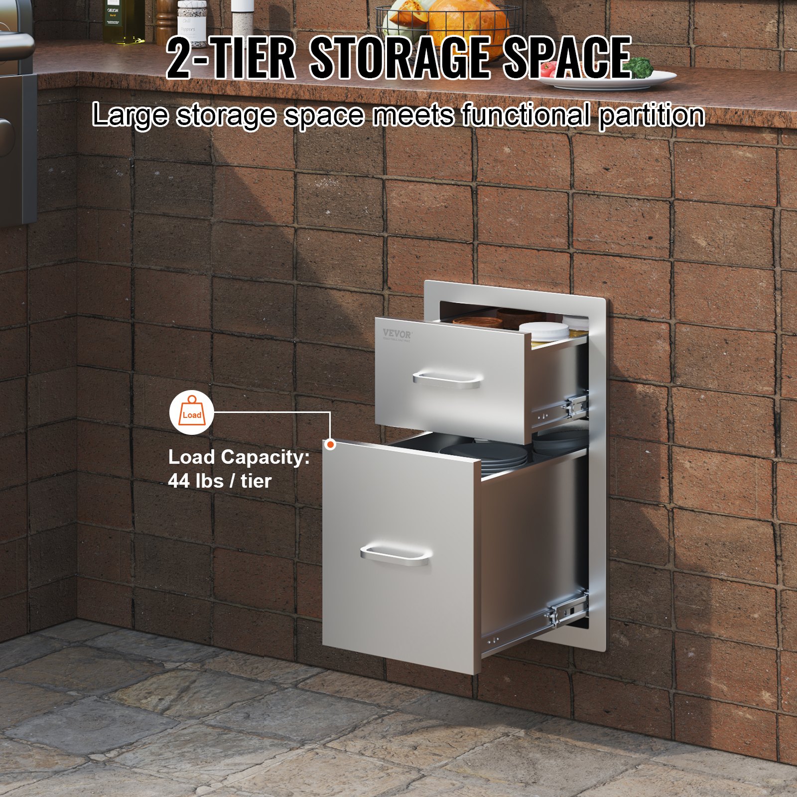 Chest of Drawers 20.4X10.8X18.1 Inch Stainless Steel 201