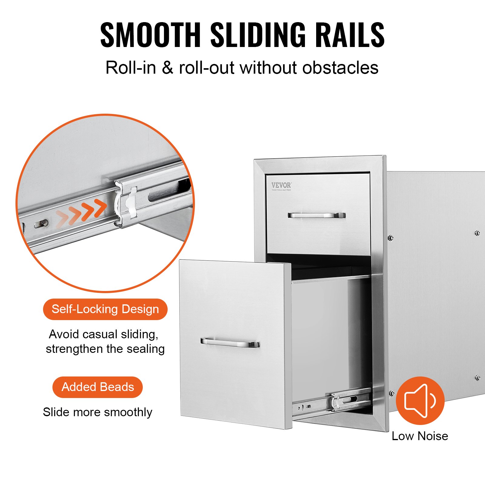 Chest of Drawers 20.4X10.8X18.1 Inch Stainless Steel 201