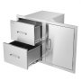 33-inch Grills 304 Stainless Steel Right-hinged Access Door & Double Drawer Combo in 20.5" x 22" x 33" for Outdoor BBQ Island & Kitchen
