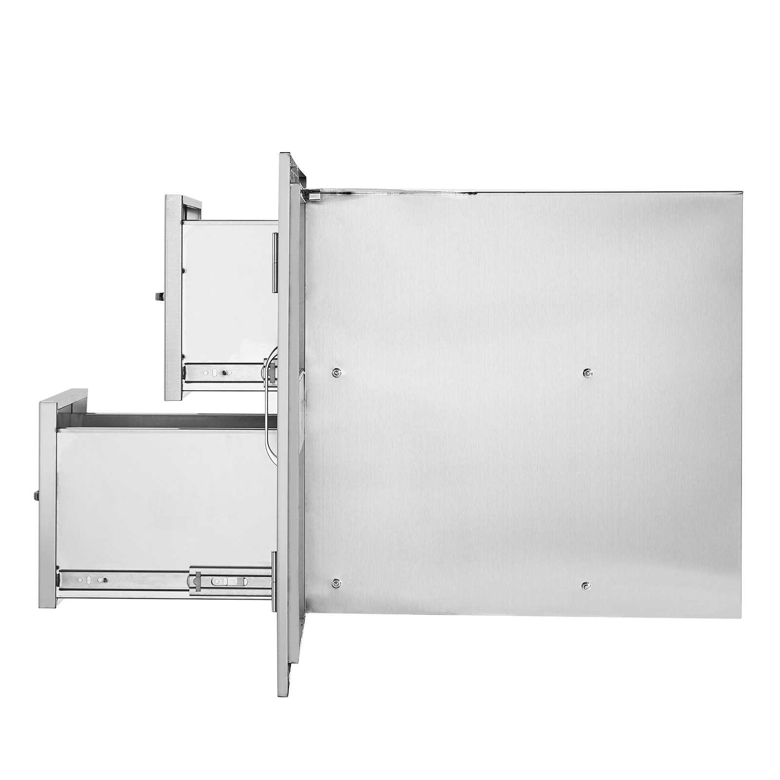 VEVOR Outdoor Kitchen Door Drawer Combo 32.5" W x 21.6" H x 20.5''D, Access Door/Double Drawers with Paper Towel Rack, BBQ Island Drawers with Stainless Steel Handles for Outdoor Kitchen