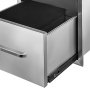 VEVOR Outdoor Kitchen Drawers 16" W x 21" H x 20.5" D, Flush Mount Double BBQ Access Drawers with Recessed Handle, BBQ Island Drawers for Outdoor Kitchens or Patio Grill Station