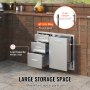 VEVOR outdoor kitchen combo with large storage, 44 lbs capacity per tier, 12-inch trash ring.