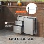 VEVOR outdoor kitchen combo with large storage, 44 lbs capacity per tier, 12-inch trash ring.